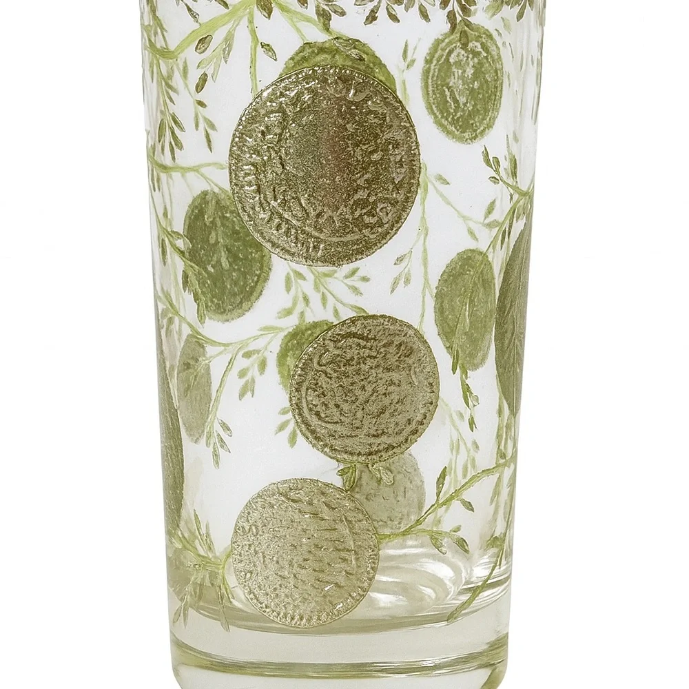 Vintage Mid-Century Coin Design Highball Glass Retro Barware - Picture 3 of 3